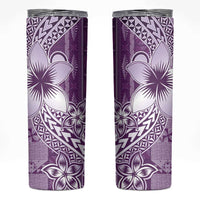 Tonga Kupesi Ngatu Skinny Tumbler Vintage Purple Plumeria