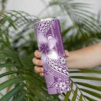 Tonga Kupesi Ngatu Skinny Tumbler Vintage Purple Plumeria
