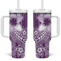 Tonga Kupesi Ngatu Tumbler With Handle Vintage Purple Plumeria