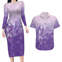 Lupus Awareness Month Couples Matching Long Sleeve Bodycon Dress and Hawaiian Shirt Polynesian Style