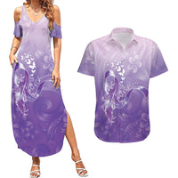 Lupus Awareness Month Couples Matching Summer Maxi Dress and Hawaiian Shirt Polynesian Style LT05 Lilac - Polynesian Pride