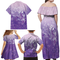 Lupus Awareness Month Family Matching Off Shoulder Maxi Dress and Hawaiian Shirt Polynesian Style