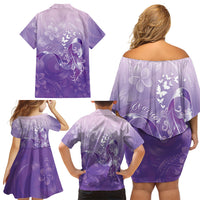 Lupus Awareness Month Family Matching Off Shoulder Short Dress and Hawaiian Shirt Polynesian Style