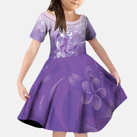 Lupus Awareness Month Family Matching Puletasi and Hawaiian Shirt Polynesian Style LT05 Daughter's Dress Lilac - Polynesian Pride