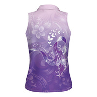 Lupus Awareness Month Women Sleeveless Polo Shirt Polynesian Style