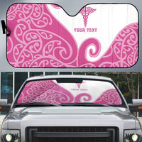 Personalised New Zealand Nurse Auto Sun Shade Maori Koru Pink Version LT05 Pink - Polynesian Pride