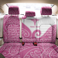 Personalised New Zealand Nurse Back Car Seat Cover Maori Koru Pink Version