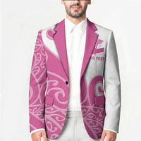 Personalised New Zealand Nurse Blazer Maori Koru Pink Version