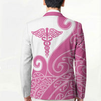 Personalised New Zealand Nurse Blazer Maori Koru Pink Version