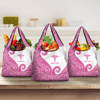 Personalised New Zealand Nurse Grocery Bag Maori Koru Pink Version LT05 3-pack One Size Pink - Polynesian Pride