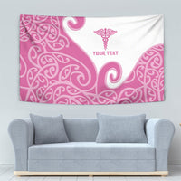 Personalised New Zealand Nurse Tapestry Maori Koru Pink Version