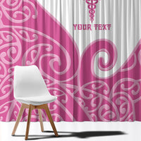 Personalised New Zealand Nurse Window Curtain Maori Koru Pink Version