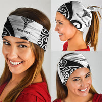 Personalised New Zealand Nurse Neck Gaiter Maori Koru Black Version
