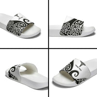 Personalised New Zealand Nurse Slide Sandals Maori Koru Black Version LT05 - Polynesian Pride