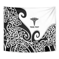 Personalised New Zealand Nurse Tapestry Maori Koru Black Version