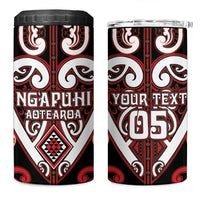 Custom Aotearoa Ngapuhi 4 in 1 Can Cooler Tumbler Maori Tribal Pattern