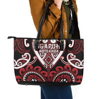 Aotearoa Ngapuhi Leather Tote Bag Maori Tribal Pattern