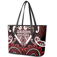 Aotearoa Ngapuhi Leather Tote Bag Maori Tribal Pattern