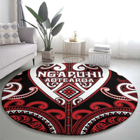 Aotearoa Ngapuhi Round Carpet Maori Tribal Pattern
