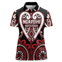 Custom Aotearoa Ngapuhi Women Polo Shirt Maori Tribal Pattern