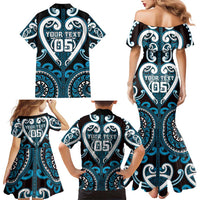 Custom Aotearoa Ngati Porou Family Matching Mermaid Dress and Hawaiian Shirt Maori Tribal Pattern