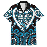 Custom Aotearoa Ngati Porou Family Matching Off Shoulder Short Dress and Hawaiian Shirt Maori Tribal Pattern
