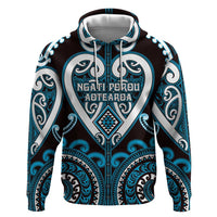 Custom Aotearoa Ngati Porou Hoodie Maori Tribal Pattern