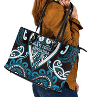 Aotearoa Ngati Porou Leather Tote Bag Maori Tribal Pattern