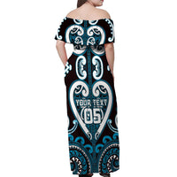 Custom Aotearoa Ngati Porou Off Shoulder Maxi Dress Maori Tribal Pattern