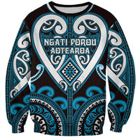 Custom Aotearoa Ngati Porou Sweatshirt Maori Tribal Pattern