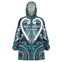 Custom Aotearoa Ngati Porou Wearable Blanket Hoodie Maori Tribal Pattern