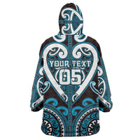 Custom Aotearoa Ngati Porou Wearable Blanket Hoodie Maori Tribal Pattern