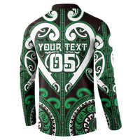 Custom Aotearoa Ngai Tahu Button Sweatshirt Maori Tribal Pattern
