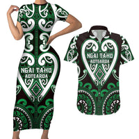 Custom Aotearoa Ngai Tahu Couples Matching Short Sleeve Bodycon Dress and Hawaiian Shirt Maori Tribal Pattern