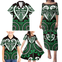 Custom Aotearoa Ngai Tahu Family Matching Puletasi and Hawaiian Shirt Maori Tribal Pattern