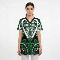 Custom Aotearoa Ngai Tahu Scrub Top Maori Tribal Pattern LT05 - Polynesian Pride