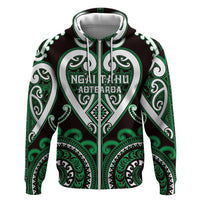 Custom Aotearoa Ngai Tahu Zip Hoodie Maori Tribal Pattern