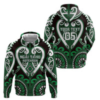 Custom Aotearoa Ngai Tahu Zip Hoodie Maori Tribal Pattern