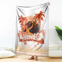 Hawaiian Volcano Lava Flow Blanket With Hawaiian Tapa Pattern