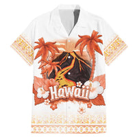 Hawaiian Volcano Lava Flow Family Matching Mermaid Dress and Hawaiian Shirt With Hawaiian Tapa Pattern