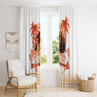 Hawaiian Volcano Lava Flow Window Curtain With Hawaiian Tapa Pattern