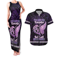 Personalised Alzheimer's Awareness Couples Matching Tank Maxi Dress and Hawaiian Shirt You May Not Remember But I Will Never Forget