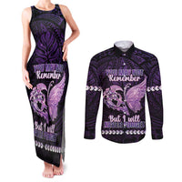 Personalised Alzheimer's Awareness Couples Matching Tank Maxi Dress and Long Sleeve Button Shirt You May Not Remember But I Will Never Forget