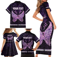 Personalised Alzheimer's Awareness Family Matching Short Sleeve Bodycon Dress and Hawaiian Shirt You May Not Remember But I Will Never Forget