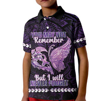 Personalised Alzheimer's Awareness Kid Polo Shirt You May Not Remember But I Will Never Forget