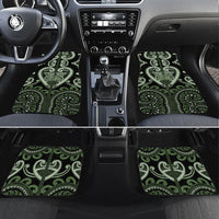 Custom Aotearoa Ngati Awa Car Mats Maori Tribal Pattern LT05 Set 4pcs Green - Polynesian Pride