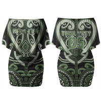 Custom Aotearoa Ngati Awa Couples Matching Off Shoulder Short Dress and Hawaiian Shirt Maori Tribal Pattern LT05 - Polynesian Pride