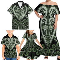 Custom Aotearoa Ngati Awa Family Matching Off Shoulder Maxi Dress and Hawaiian Shirt Maori Tribal Pattern LT05 - Polynesian Pride
