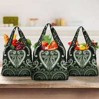 Aotearoa Ngati Awa Grocery Bag Maori Tribal Pattern LT05 3-pack One Size Green - Polynesian Pride