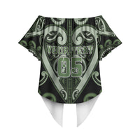 Custom Aotearoa Ngati Awa Off Shoulder Wrap Waist Top Maori Tribal Pattern LT05 - Polynesian Pride
